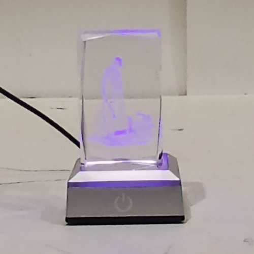 POCOSER MINI HORROR MOVIE CRYSTAL RGB LAMP, 3D SCULPTURE CRYSTAL WITH LIGHTED BASE - HALLOWEEN, JASON VOORHEES image 3