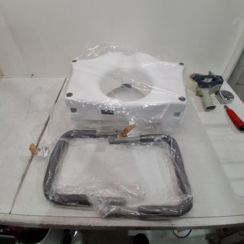 CAREX RAISED TOILET SEAT WITH ARMS WITH REMOVABLE PADDED HANDLES - 300LB WEIGHT CAPACITY - WHITE image 2