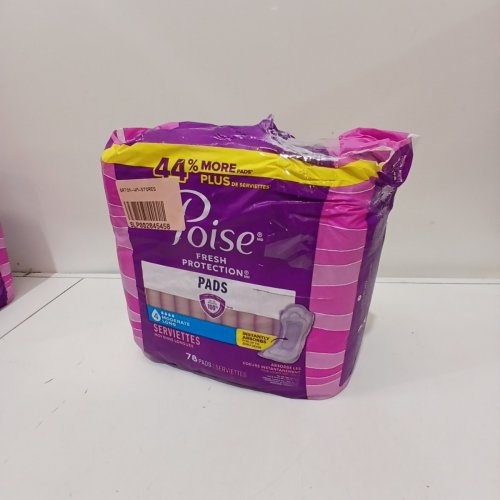 78PK POISE FRESH PROTECTION PADS - 4 MODERATE ABSORBENCY, LONG LENGTH - PURPLE image 3