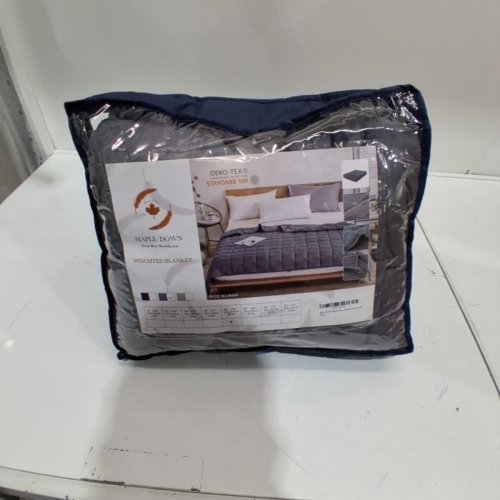 MAPLE DOWN COTTON WITH GLASS BEADS WEIGHTED BLANKET - 30 LBS - 60" X 80" - DARK GREY image 2