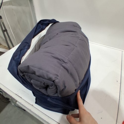 MAPLE DOWN COTTON WITH GLASS BEADS WEIGHTED BLANKET - 30 LBS - 60" X 80" - DARK GREY image 3