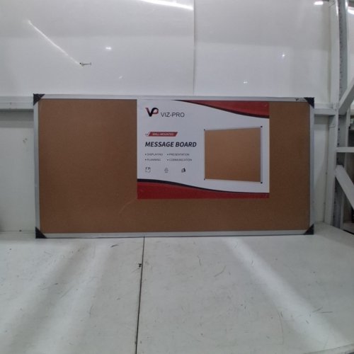 VIZ-PRO CORK NOTICE MESSAGE BOARD - 24" X 47" - SILVER FRAME image 2