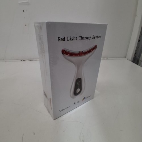 FACIAL AND NECK RED LIGHT THERAPY DEVICE - WHITE / RED image 2