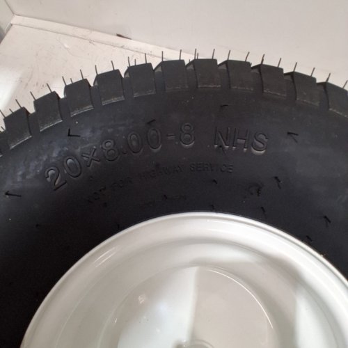 2PK GICOOL 4 PLY TUBELESS LAWN MOWER TIRES - 20 X 8.00-8 - BLACK / WHITE image 3