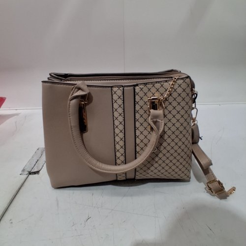 LEATHER ELEGANT PATCHWORK HANDBAG - BEIGE (STYLE: 3KS8HLOHUQBO) image 2