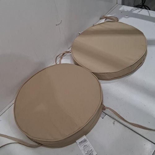 2PC GREENDALE HOME FASHIONS ROUND SEAT CUSHIONS - 19" DIAMETER - TAN image 5