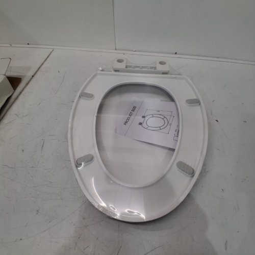 EILLBAR ELONGATED OVAL(OBLONG) TOILET SEAT WITH SOFT CLOSE - 18.5" - WHITE image 3