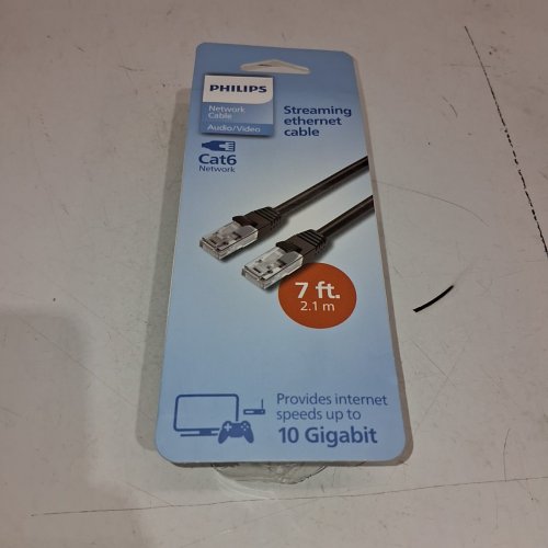 PHILIPS NETWORK ETHERNET CABLE - 7FT, CAT6 - BLACK image 2