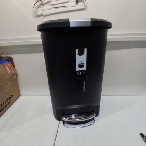 SIMPLEHUMAN PLASTIC SEMI-ROUND STEP-ON TRASH CAN - 50L - GREY image 2
