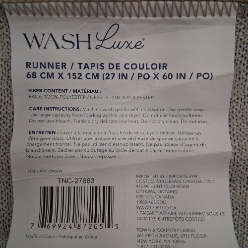 WASH LUXE FOLDABLE WASHABLE RUNNER RUG - 27" X 60" - MULTICOLOR image 2