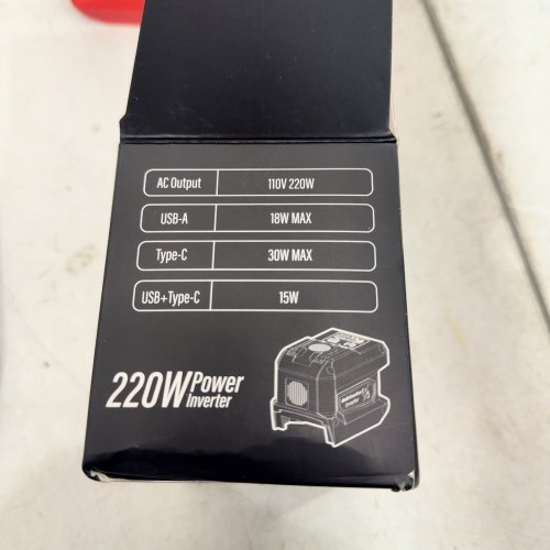 PORTABLE MULTI-FUNCTIONAL POWER INVERTER FOR 20 V BATTERY - 220W / 110 V - RED image 2