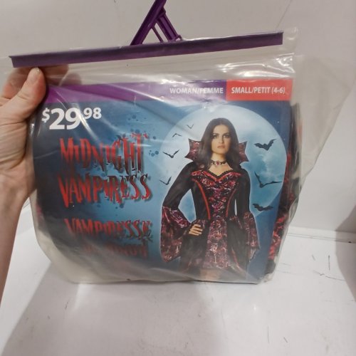 2PC WOMEN'S MIDNIGHT VAMPIRESS COSTUME - SMALL (4-6) - RED AND BLACK image 2