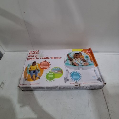 BRIGHT STARS INFANT TO TODDLER ROCKER WITH TOY BAR - WILD VIBES image 4