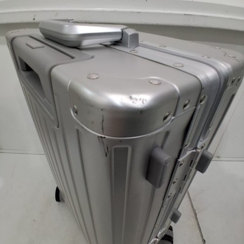 RUGGED HARD-SIDED ROLLING CARRY-ON LUGGAGE SUITCASE WITH DUAL TSA LOCKS - 22" - SILVER image 3
