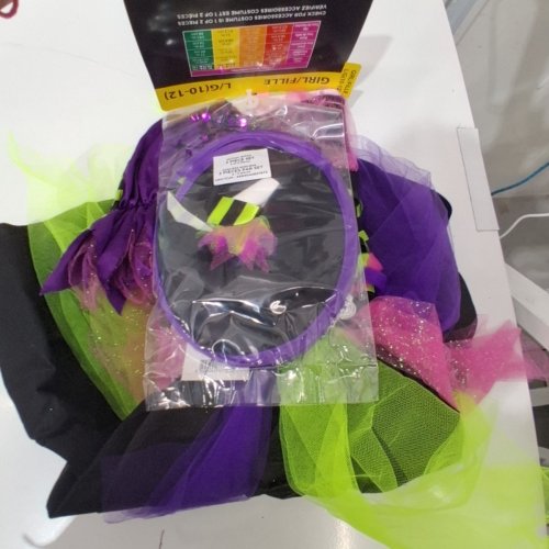2PC GIRL'S PARTYHOLIC WITCHY WITCH COSTUME SET - LARGE (10-12) - BLACK / PURPLE / GREEN image 3