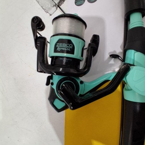 ZEBCO RAMBLER 2 PIECE SPINNING FISHING ROD - 63" - BLACK/MINT GREEN - (MODEL: RAMSP532) image 4
