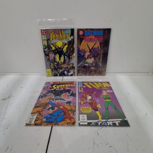 4 ASSTD DC COMIC BOOKS - FLASH #66, THE ADVENTURES OF SUPERMAN #491, THE HECKLER #1, BATMAN VS. PREDATOR #2 OF 3 - VARIOUS AUTHORS image 2