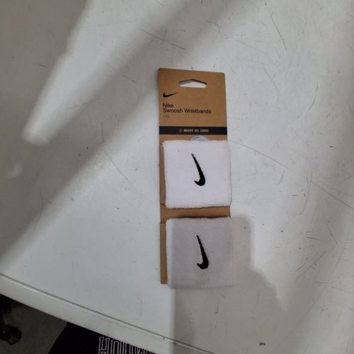2PK NIKE SWOOSH WRISTBANDS - OSFM - WHITE image 2