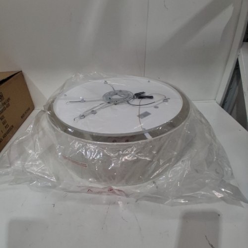 FABRIC DRUM FLUSH MOUNT CEILING LIGHT - 13" - BEIGE (MODEL: MX0155-450) image 2