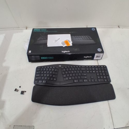 LOGITECH ERGO K860 BLUETOOTH WIRELESS ERGONOMIC KEYBOARD WITH BUILT-IN WRIST REST AND UNIFYING RECEIVER - BLACK (MODEL:‎ YR0072) image 3