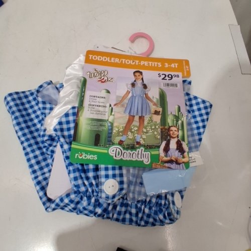 3PC TODDLER RUBIES WIDARD OF OZ DOROTHY COSTUME - 3-4T - BLUE AND WHITE image 2