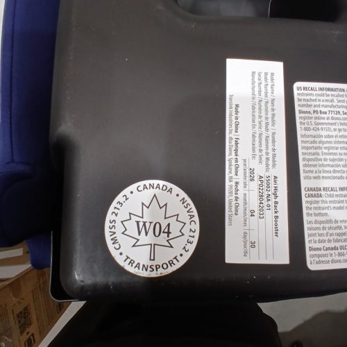 DIONO AIRI HIGH BACK BOOSTER CAR SEAT - 40LBS TO 120LBS - BLUE (MODEL: 55002-NA-01) image 6