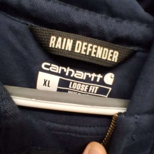 MEN'S CARHARTT RAIN DEFENDER PAXTON FULL ZIP HOODIE - EXTRA LARGE - NAVY image 2