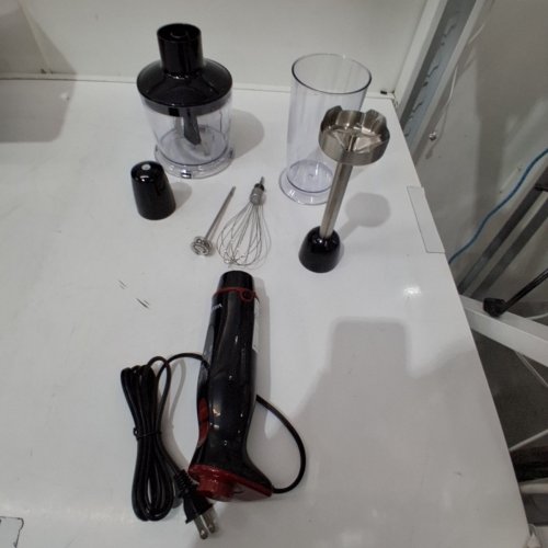 VAVSEA 5-IN-1 IMMERSION HAND BLENDER CHOPPER, BEAKER, WHISK, MILK FOR KITCHEN - 24-SPEED - 1100W - 20000RPM - RED (MODEL:HB-2076A6-RED) image 3