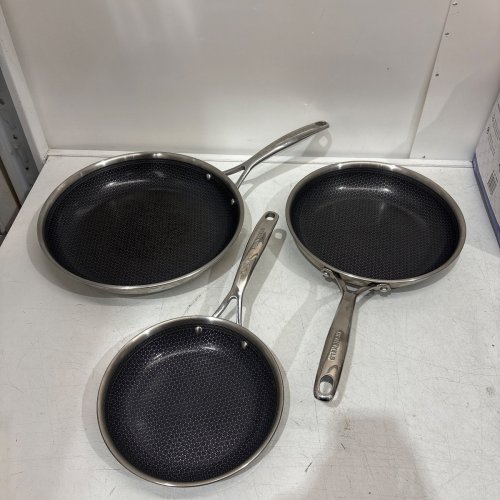 3PC HENCKELS HONEYCOMB PARADIGM FRY PAN SET - 8"/10"/12" - STAINLESS STEEL image 2