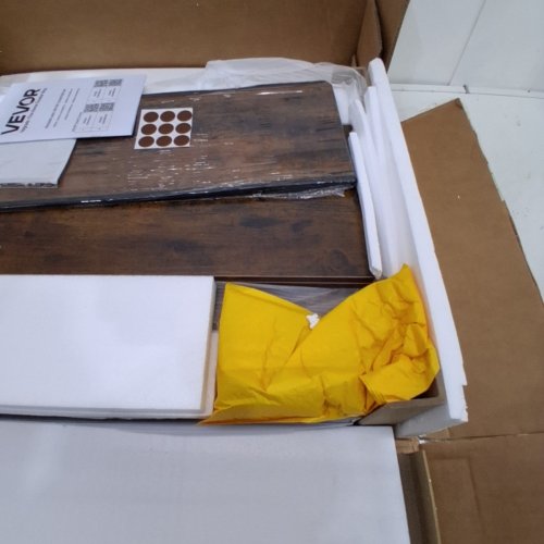 WOODEN WASHER DRYER COUNTERTOP/TOPPER WITH SHELF AND 2 DRAWERS - 54" X 27.5" X 12" - BROWN (MODEL: DX0202-C250399S-03) image 3