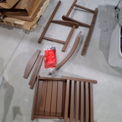 POLYWOOD ESTATE PATIO PLASTIC ROCKING CHAIR - TEAK BROWN (MODEL: R105) image 3