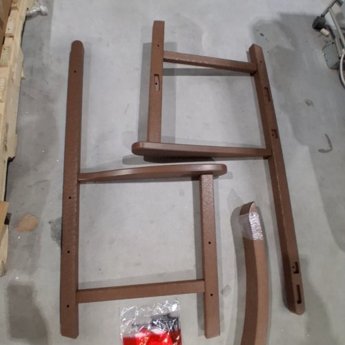 POLYWOOD ESTATE PATIO PLASTIC ROCKING CHAIR - TEAK BROWN (MODEL: R105) image 5