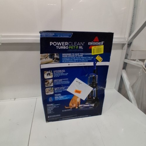 BISSELL POWERCLEAN TURBO PET XL UPRIGHT CARPET CLEANER - BLACK/BLUE (MODEL: 3738C) image 7