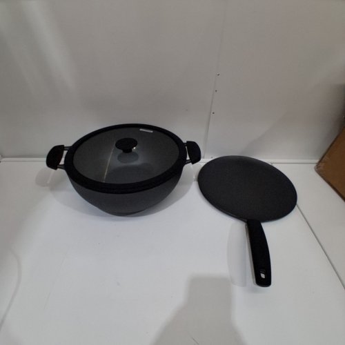 3PC TRAMONTINA PRE-SEASONED CAST IRON SET - 7QT (11") - BLACK (MODEL : 1901865) image 2