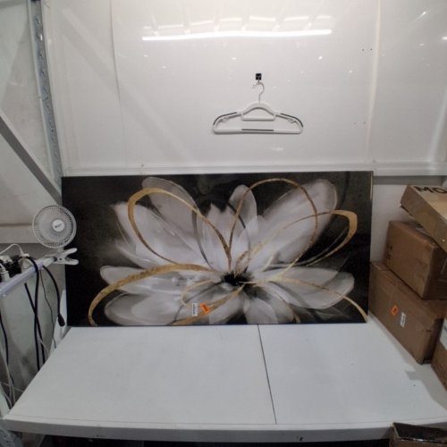 AESTHETIC FLOWER WITH GOLD CANVAS WALL ART, 28" X 58" image 2