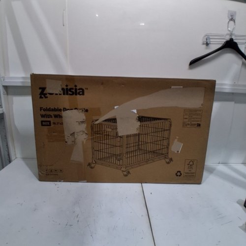 ZOMISIA FOLDABLE DOG CRATE WITH WHEELS - 36.3" X 22.3" X 25.2" - GREY (MODEL:CAD2201423601) image 2