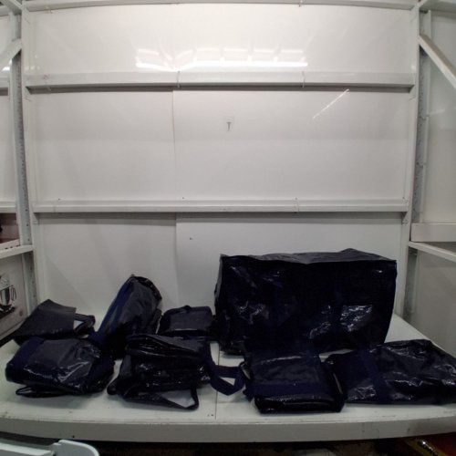 8PC PLASTIC TOTE BAGS - MULTIPLE SIZES - NAVY image 2