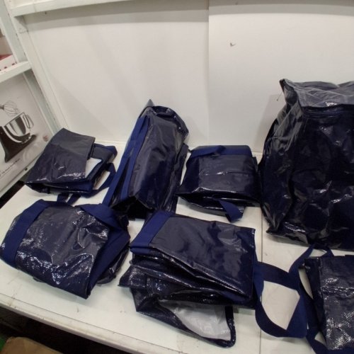 8PC PLASTIC TOTE BAGS - MULTIPLE SIZES - NAVY image 3