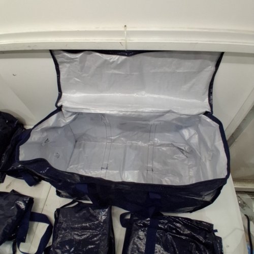 8PC PLASTIC TOTE BAGS - MULTIPLE SIZES - NAVY image 4