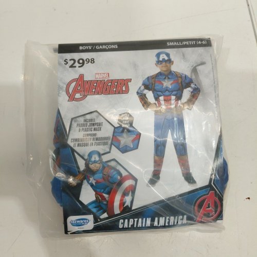 2PC KIDS JAZWARES MARVELS CAPTAIN AMERICA COSTUME - SMALL (4/6) - BLUE/WHITE/RED (MODEL: JWC8520-S) image 3