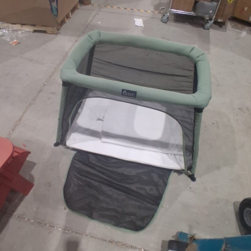 BABYMOOV MOOV AND COMFY 3-IN-1 LIGHTWEIGHT TRAVEL CRIB, BABY PLAY YARD, AND INFANT BASSINET - 32.7" X 47.6" X 28" - GREEN/GREY image 2