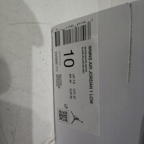 WOMEN'S AIR JORDAN 1 LOW SNEAKERS - 10 - WHITE (MODEL: DV0990-111) image 2
