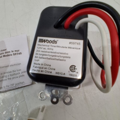 2PK WOODS PRO MECHANICAL IN-WALL TIMER - 24 HOUR CYCLE- WHITE (MODEL: 59745) image 3