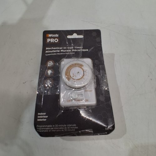 2PK WOODS PRO MECHANICAL IN-WALL TIMER - 24 HOUR CYCLE- WHITE (MODEL: 59745) image 4