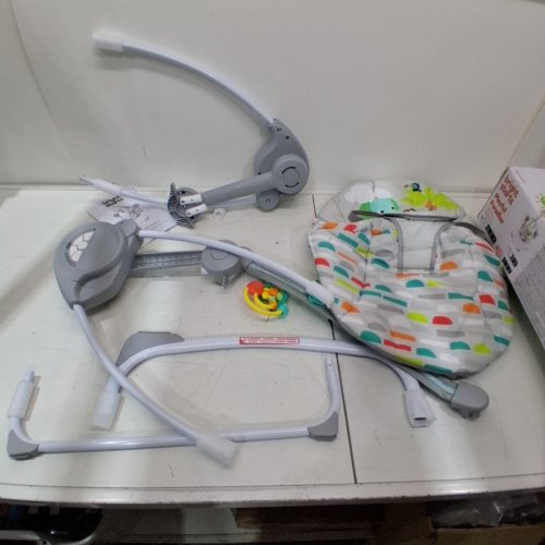0-9 MONTHS BRIGHT STARTS PLAYFUL PARADISE PORTABLE SWING - 20LBS MAX image 3
