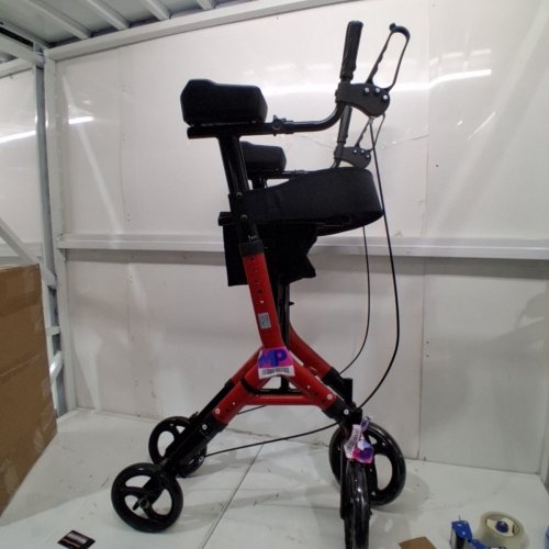 MAXKARE UPRIGHT ROLLATOR WALKER WITH SWIVEL WHEELS - 300 LBS CAPACITY - BLACK & RED (MODEL:DR92128) image 2