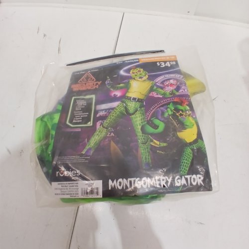 3PC BOYS FIVE NIGHTS AT FREDDY'S MONTGOMERY GATOR COSTUME - MEDIUM 8/10 - GREEN/YELLOW image 2