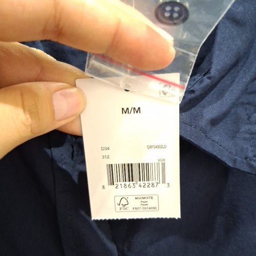 MEN'S LONG SLEEVE BUTTON-DOWN SHIRT - MEDIUM - NAVY BLUE (STYLE: GRF54002LD) image 3