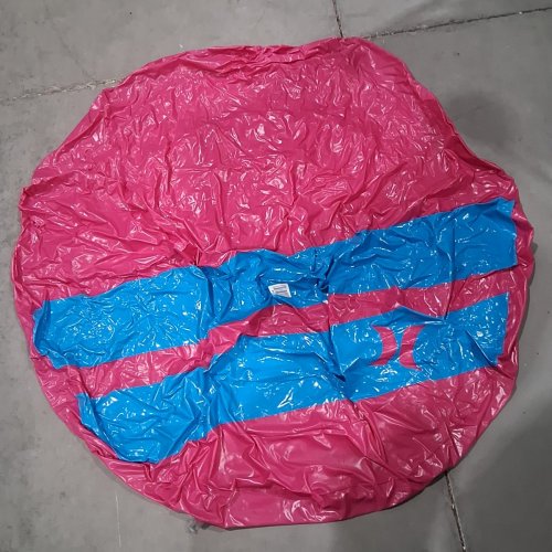 HURLEY EXTRA-LARGE MESA INFLATABLE POOL FLOAT LOUNGER - BLUE/PINK image 2