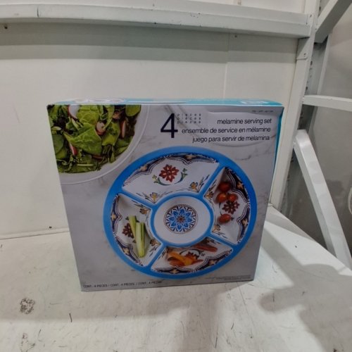 4PC PANDEX MELAMINE SERVING SET, BLUE PATTERN (MODEL:1901790) image 3